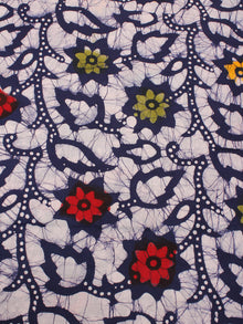 White Multi Color Hand Block Printed Cotton Fabric Per Meter - F0916335