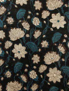 Indigo Black Beige Hand Block Printed Cotton Long Dress  - D256F1360