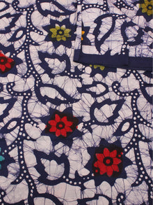 White Multi Color Hand Block Printed Cotton Fabric Per Meter - F0916335