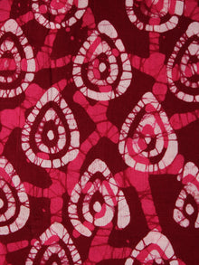 Maroon Pink White Hand Block Printed Cotton Fabric Per Meter - F0916333