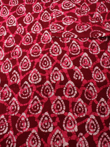 Maroon Pink White Hand Block Printed Cotton Fabric Per Meter - F0916333