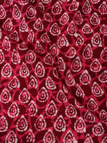Maroon Pink White Hand Block Printed Cotton Fabric Per Meter - F0916333