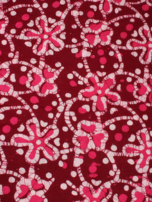 Maroon Pink White Hand Block Printed Cotton Fabric Per Meter - F0916334