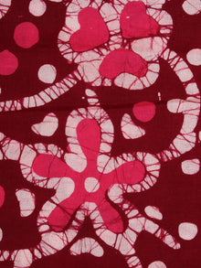 Maroon Pink White Hand Block Printed Cotton Fabric Per Meter - F0916334