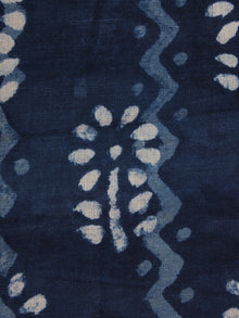 Indigo White Hand Block Printed Cotton Fabric Per Meter - F0916349
