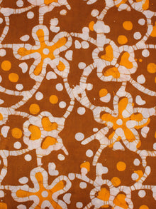 Mustard Yellow White Hand Block Printed Cotton Fabric Per Meter - F0916348