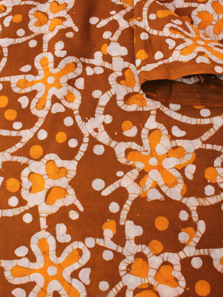 Mustard Yellow White Hand Block Printed Cotton Fabric Per Meter - F0916348