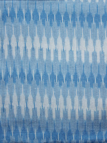Sky Blue Ivory Pochampally Hand Woven Ikat Fabric Per Meter - F002F962