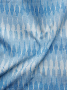 Sky Blue Ivory Pochampally Hand Woven Ikat Fabric Per Meter - F002F962