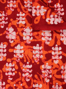 Maroon Pink White Hand Block Printed Cotton Fabric Per Meter - F0916345