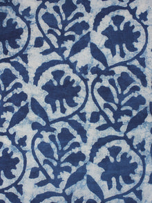 Indigo White Hand Block Printed Cotton Fabric Per Meter - F0916084