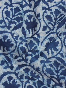 Indigo White Hand Block Printed Cotton Fabric Per Meter - F0916084