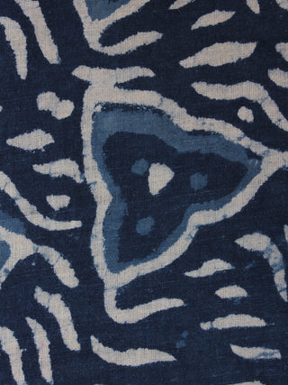 Indigo White Hand Block Printed Cotton Fabric Per Meter - F0916017