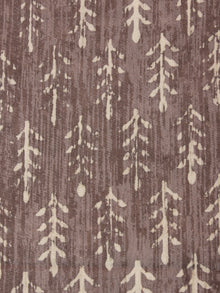 Brown Beige Natural Dyed Hand Block Printed Cotton Fabric Per Meter - F0916310