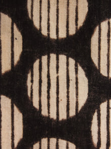 Beige Black Hand Block Printed Cotton Fabric Per Meter - F0916352