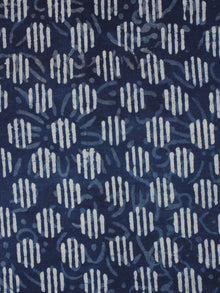 Indigo White Hand Block Printed Cotton Fabric Per Meter - F0916360
