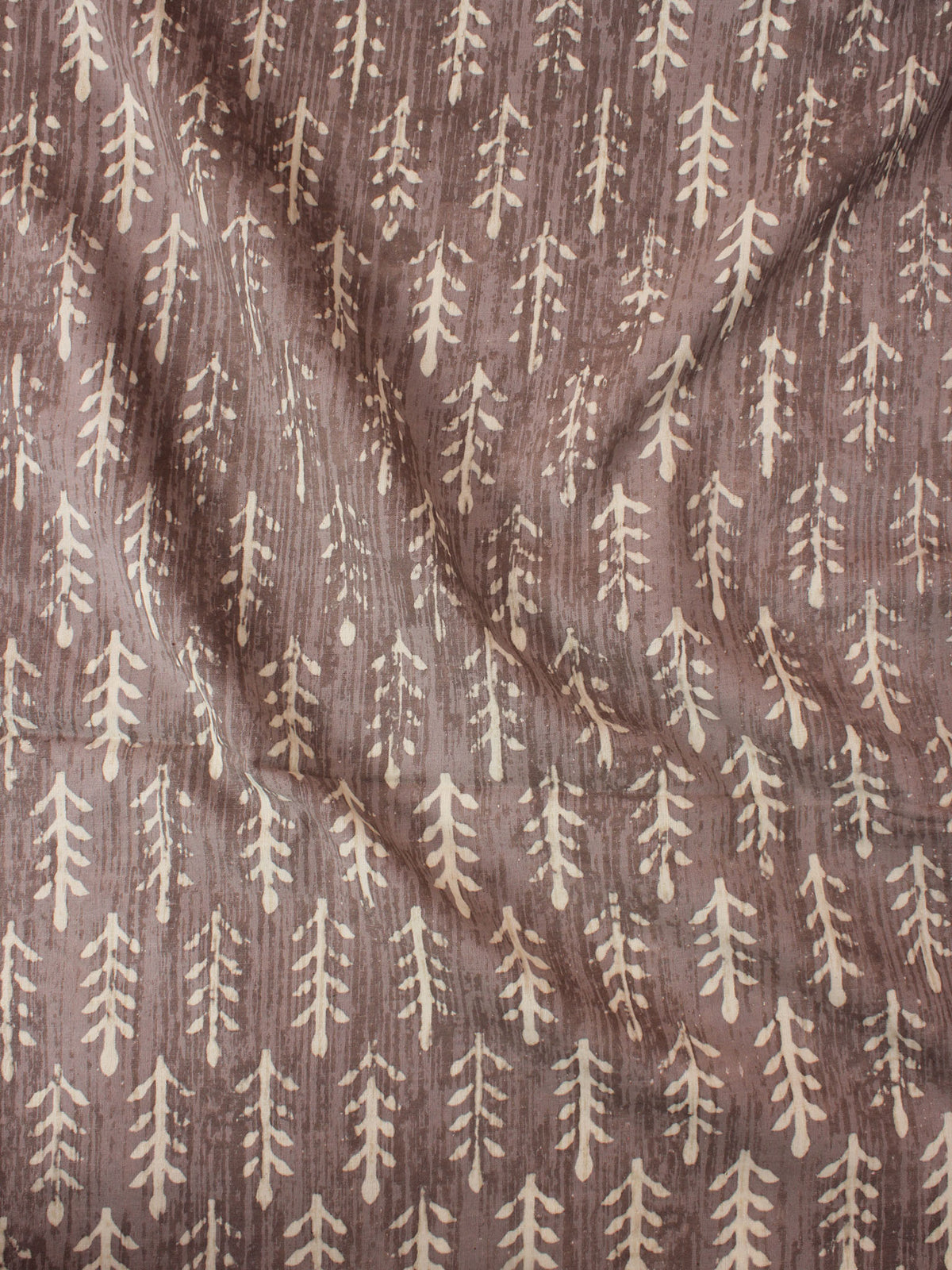 Brown Beige Natural Dyed Hand Block Printed Cotton Fabric Per Meter - F0916310