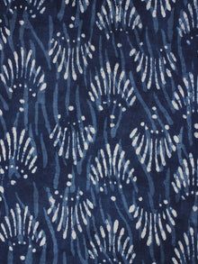 Indigo Blue White Hand Block Printed Cotton Fabric Per Meter - F0916358