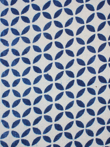 White Indigo Hand Block Printed Cotton Fabric Per Meter - F0916357