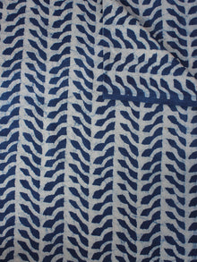 Indigo Ivory Natural Dyed Hand Block Printed Cotton Fabric Per Meter - F0916001