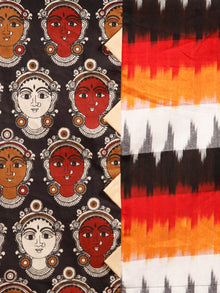 Black Orange Ivory Red Hand Block Printed & Ikat Kurta With Natural Colors - K76F1491