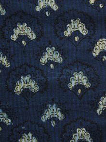 Indigo Ivory Black Hand Block Printed Cotton Fabric Per Meter - F001F999
