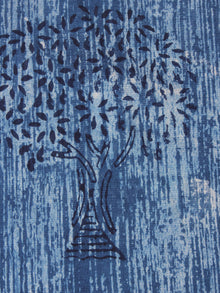 Indigo Blue Natural Dyed Hand Block Printed Cotton Fabric Per Meter - F0916298