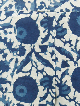 Indigo White Hand Block Printed Semi Elasticated Waist Cotton Sharara  - Sh03F1106