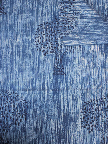 Indigo Blue Natural Dyed Hand Block Printed Cotton Fabric Per Meter - F0916298