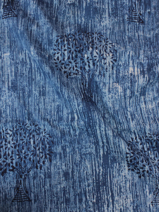Indigo Blue Natural Dyed Hand Block Printed Cotton Fabric Per Meter - F0916298