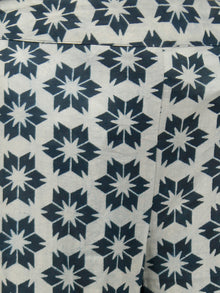 Indigo White Hand Block Printed Semi Elasticated Waist Cotton Sharara - Sh04F771