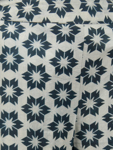Indigo White Hand Block Printed Semi Elasticated Waist Cotton Sharara - Sh04F771