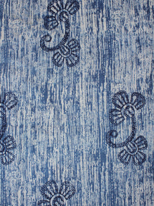 Indigo Blue Natural Dyed Hand Block Printed Cotton Fabric Per Meter - F0916300