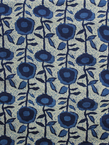 Indigo Ivory Hand Block Printed Cotton Fabric Per Meter - F001F1007