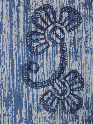 Indigo Blue Natural Dyed Hand Block Printed Cotton Fabric Per Meter - F0916300