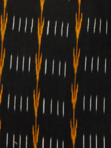 Black Mustard  White Hand Woven Ikat Top With Round Collar  - T37F723