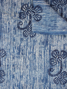 Indigo Blue Natural Dyed Hand Block Printed Cotton Fabric Per Meter - F0916300