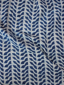 Indigo Ivory Natural Dyed Hand Block Printed Cotton Fabric Per Meter - F0916001