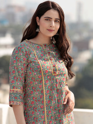 Zohra Hena - Set of Kurta Pants & Dupatta - KS62B2508D