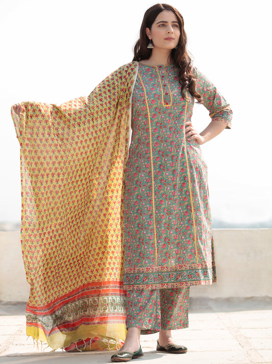 Zohra Hena - Set of Kurta Pants & Dupatta - KS62B2508D