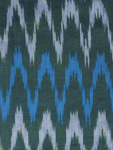 Teal Green Blue Ivory Pochampally Hand Woven Ikat Fabric Per Meter - F002F964