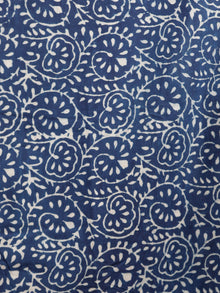 Indigo Rust Ivory Hand Block Printed Cotton Mul Saree - S031703004