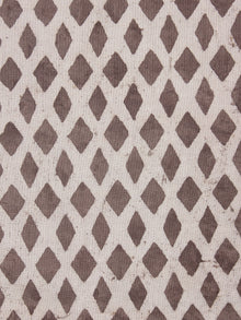 Brown Beige Natural Dyed Hand Block Printed Cotton Fabric Per Meter - F0916043