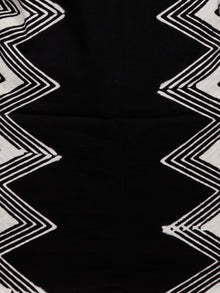 Black White Pink Hand Block Printed Cotton Suit-Salwar Fabric With Shibori Chiffon Dupatta (Set of 3) - SU01HB379