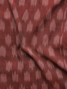 Brown Ivory Pochampally Hand Woven Ikat Fabric Per Meter - F002F965