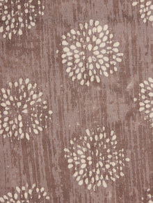 Brown Beige Natural Dyed Hand Block Printed Cotton Fabric Per Meter - F0916306