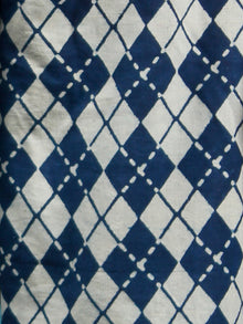 Indigo White Hand Block Printed Semi Elasticated Waist Cotton Sharara  - Sh12F23