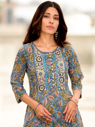 Megha Charvi Set Of Anarkali Kurta Pant Kota Dupatta