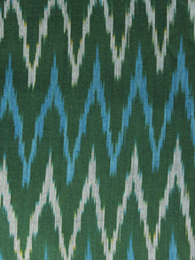 Teal Green Blue Ivory Pochampally Hand Woven Ikat Fabric Per Meter - F002F966