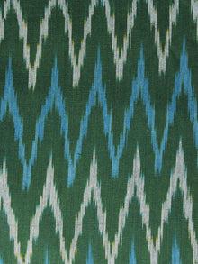 Teal Green Blue Ivory Pochampally Hand Woven Ikat Fabric Per Meter - F002F966
